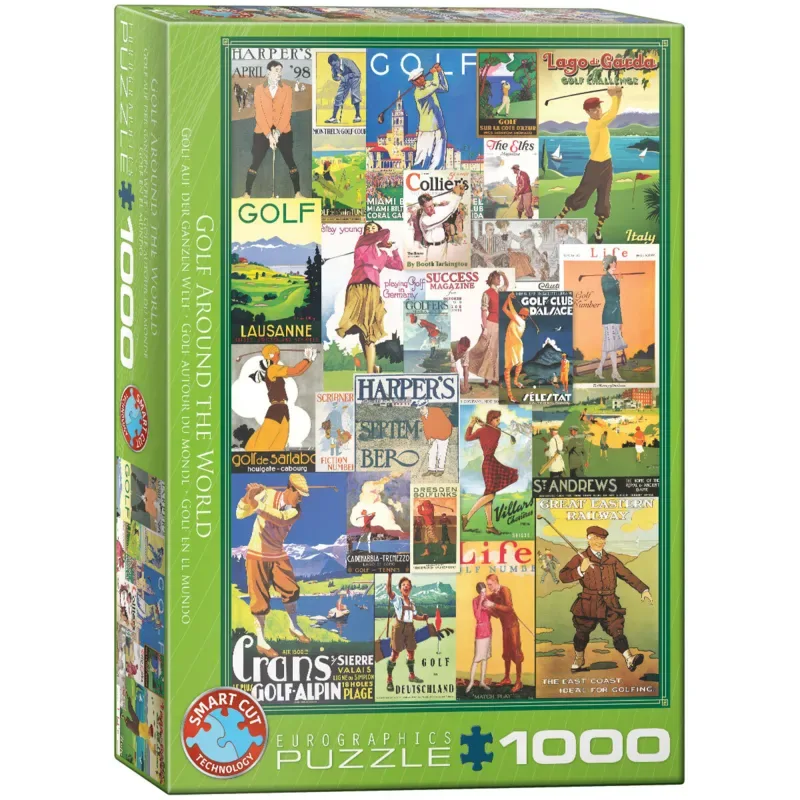 Gold de Wereld Rond [Golf Around the World] - 1000 stukjes 48×68cm (b×h) - Legpuzzel from Eurographics, Multicolour edition – box 2 of 2