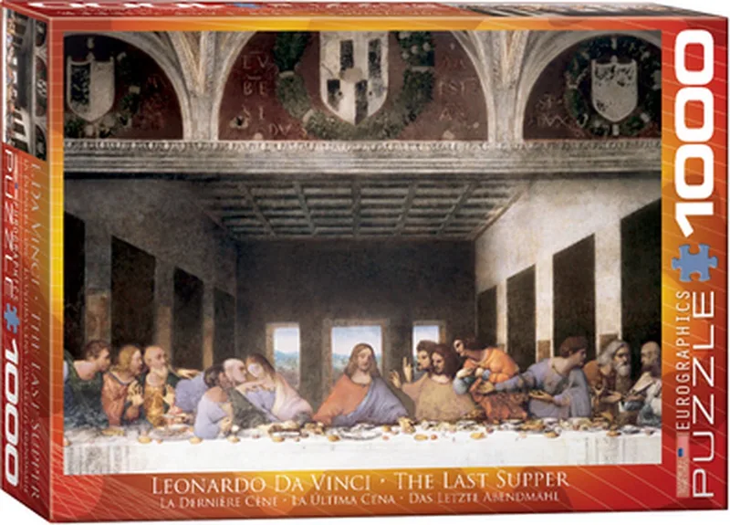 Het Laatste Avondmaal [Il Cenacolo] - Leonardo Da Vinci - 1000 stukjes 68×48cm (b×h) - Fine Art Legpuzzel von Eurographics, Ausgabe Mehrfarbig – Schachtel