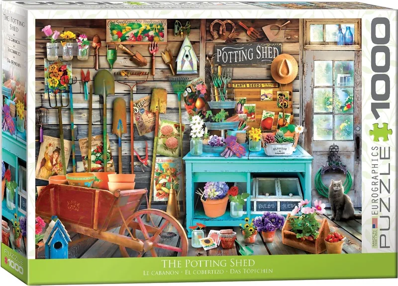Het Oppothokje [ The Potting Shed] - 1000 stukjes 68×48cm (b×h) - Legpuzzel de Eurographics, édition Multicolore – boîte 1 sur 2