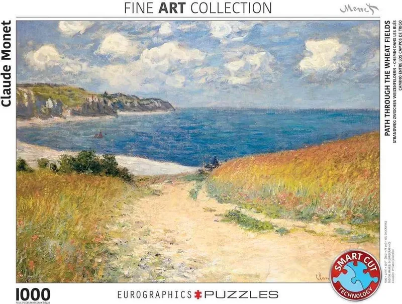 Het pad van de Cavée, Pourville [Le Chemin de la Cavée, Pourville] - Claude Monet - 1000 stukjes 68×48cm (b×h) - Fine Art Legpuzzel van Eurographics, editie Meerkleurig – doos