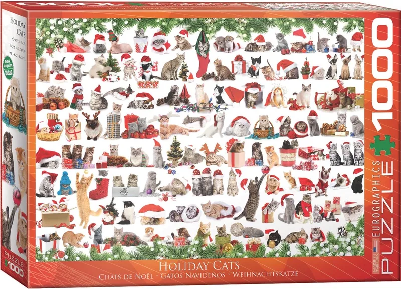Holiday Cats (1000 stukjes) - Puzzel de Eurographics, édition Multicolore – boîte