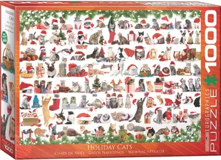 Holiday Cats (1000 stukjes) - Puzzel von Eurographics, Ausgabe Mehrfarbig – Schachtel 2 von 2