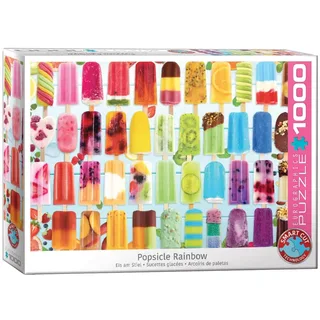 IJslolly Regenboog [Popsicle Rainbow] - 1000 stukjes 68×48cm (b×h) - Legpuzzel från Eurographics, utgåva Flerfärgad – kartong 2 av 2