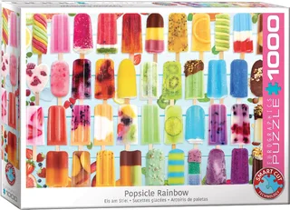 IJslolly Regenboog [Popsicle Rainbow] - 1000 stukjes 68×48cm (b×h) - Legpuzzel från Eurographics, utgåva Flerfärgad – kartong 1 av 2