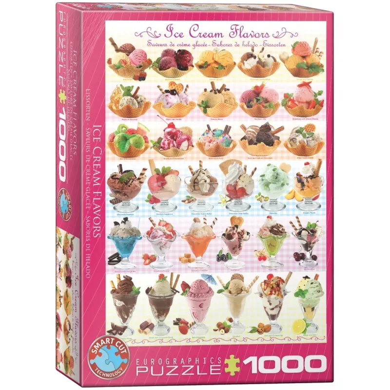 IJssmaken [Ice Cream Flavours] - 1000 stukjes 48×68cm (b×h) - Legpuzzel de Eurographics, édition Multicolore – boîte 2 sur 2