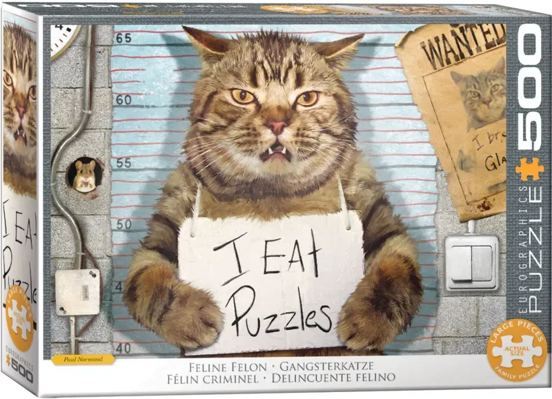 Katachtige Misdadiger [Feline Felon] - Paul Normand - 500 XL stukjes 68×48cm (b×h) - Legpuzzel von Eurographics, Ausgabe Mehrfarbig – Schachtel 2 von 2