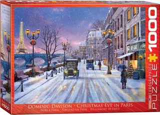 Kerstavond in Parijs [Christmas Eve in Paris] - Dominic Davison - 1000 stukjes 68×48cm (b×h) - Legpuzzel from Eurographics, Multicolour edition – box 1 of 2