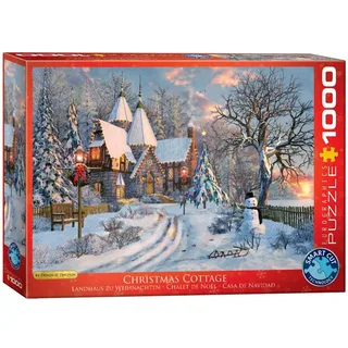 Kersthutje [Christmas Cottage] - Dominic Davison - 1000 stukjes 68×48cm (b×h) - Legpuzzel från Eurographics, utgåva Flerfärgad – kartong 2 av 2
