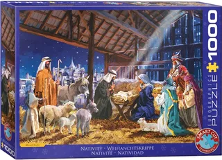 Kerststal [Nativity] - Macneil Studio - 1000 stukjes 68×48cm (b×h) - Legpuzzel de Eurographics, édition Multicolore – boîte 2 sur 2