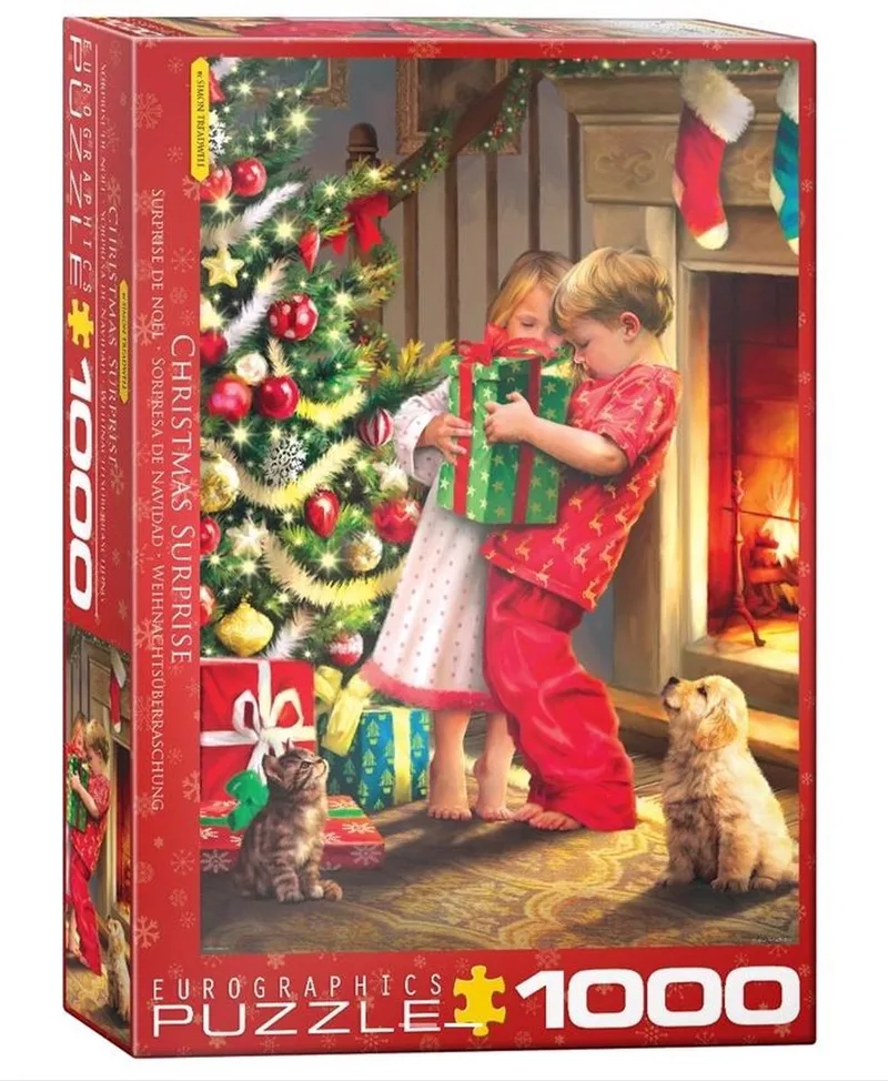 Kerstverrassing [Christmas Suprise] - Simon Treadwell - 1000 stukjes 48×68cm (b×h) - Kerstmis Legpuzzel från Eurographics, utgåva Flerfärgad – kartong