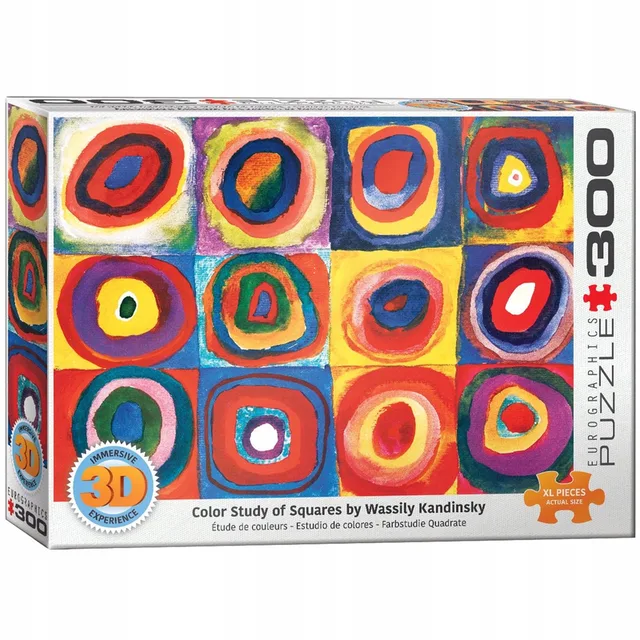 Kleurstudie: Vierkanten [Farbstudie: Quadrate] - Wassily Kandinsky - 300 stukjes 67,5×48,9cm (b×h) - Fine Art Lenticulair 3D