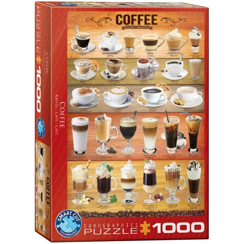 Koffie [Coffee] - 1000 stukjes 48×68cm (b×h) - Legpuzzel von Eurographics, Ausgabe Mehrfarbig – Schachtel 2 von 2
