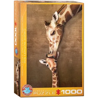 Kus van een Girafmoeder [Giraffe Mother's Kiss] - 1000 stukjes 48×68cm (b×h) - Legpuzzel van Eurographics, editie Meerkleurig – doos 2 van 2