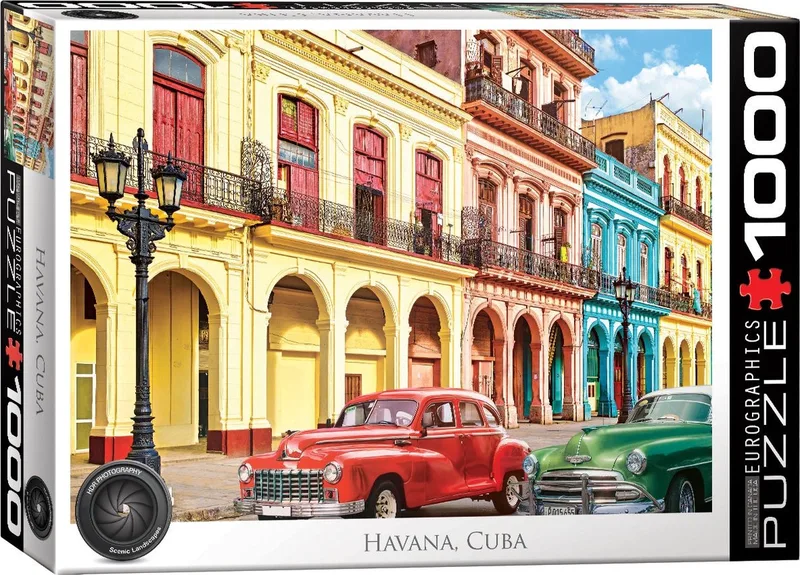 La Havana, Cuba - 1000 stukjes 68×48cm (b×h) - Legpuzzel van Eurographics, editie Meerkleurig – doos