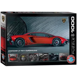 Lamborghini Aventador LP750-4 Superveloce - 1000 stukjes 68×48cm (b×h) - Legpuzzel från Eurographics, utgåva Flerfärgad – kartong 2 av 2