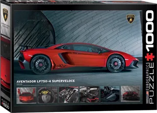 Lamborghini Aventador LP750-4 Superveloce - 1000 stukjes 68×48cm (b×h) - Legpuzzel från Eurographics, utgåva Flerfärgad – kartong 1 av 2