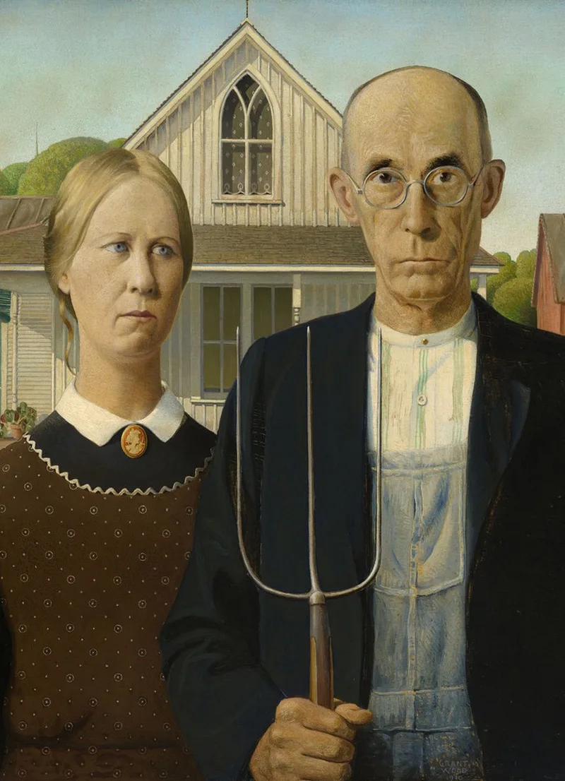 legpuzzel Grant Wood American Gothic 1000 stukjes karton. van Eurographics, editie Meerkleurig – doos 1 van 2