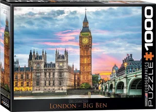 London Big Ben - 1000 stukjes 68×48cm (b×h) - Legpuzzel de Eurographics, édition Multicolore – boîte 1 sur 2