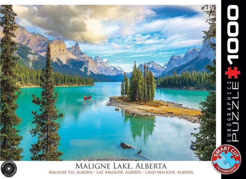 Maligne Lake, Alberta, Canada - 1000 stukjes 68×48cm (b×h) - Legpuzzel van Eurographics, editie Meerkleurig – doos 1 van 2