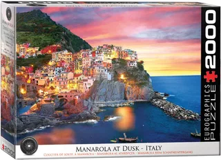 Manarola bij zonsondergang , Italië - 2000 stukjes 96×68cm (b×h) - Legpuzzel von Eurographics, Ausgabe Mehrfarbig – Schachtel 2 von 2