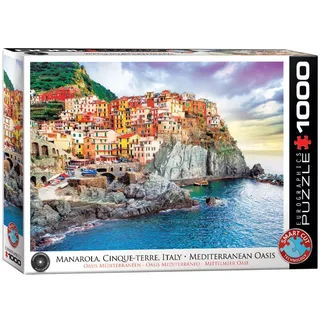 Manarola Cinque Terre Italy Mediterranean Oasis - 1000 stukjes 68×48cm (b×h) - Legpuzzel van Eurographics, editie Meerkleurig – doos 2 van 2