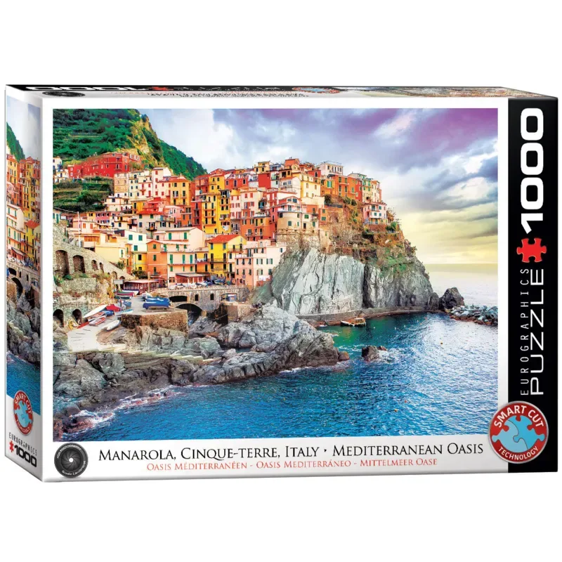 Manarola Cinque Terre Italy Mediterranean Oasis - 1000 stukjes 68×48cm (b×h) - Legpuzzel van Eurographics, editie Meerkleurig – doos 2 van 2