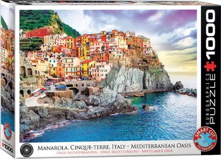 Manarola Cinque Terre Italy Mediterranean Oasis - 1000 stukjes 68×48cm (b×h) - Legpuzzel van Eurographics, editie Meerkleurig – doos 1 van 2