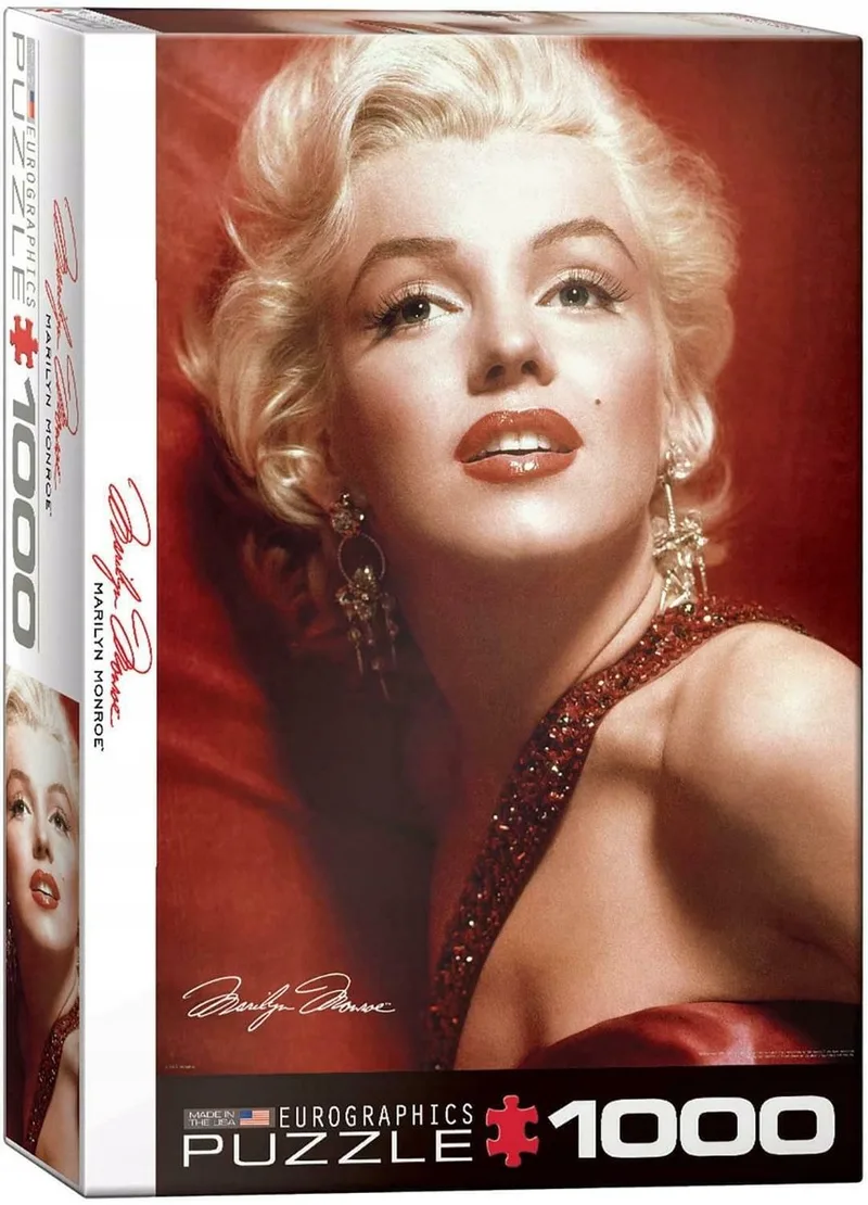 Marilyn Monroe Red Portrait - 1000 stukjes 48×68cm (b×h) - Legpuzzel von Eurographics, Ausgabe Mehrfarbig – Schachtel