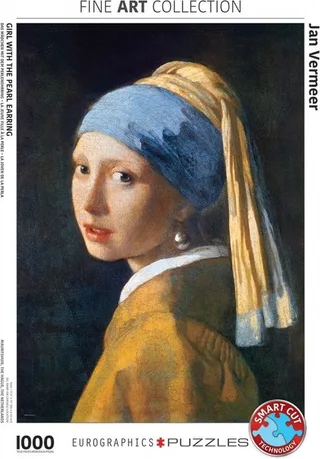 Puzzle Vermeer Johannes : La Jeune Fille à la Perle, 1665 - 1000 pièces de Eurographics, édition Johannes Vermeer – Meisje met de Parel – boîte 1 sur 2