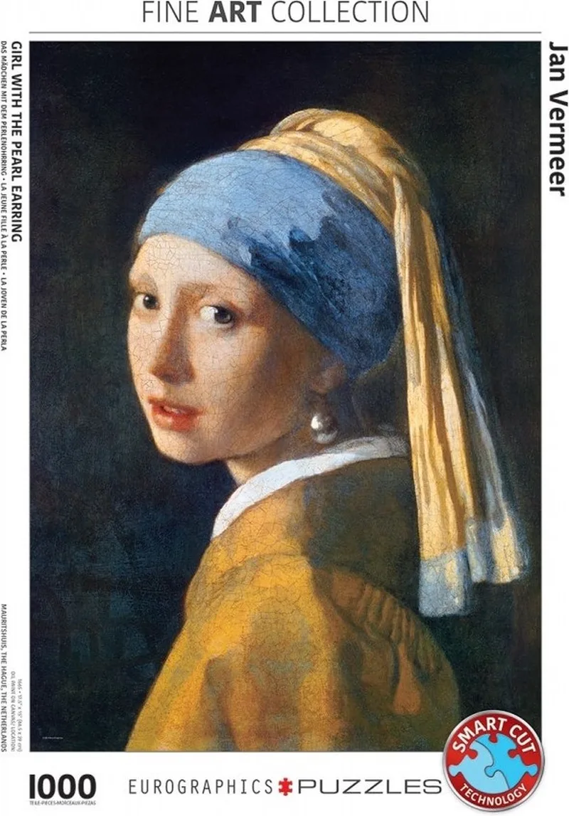 Puzzle Vermeer Johannes : La Jeune Fille à la Perle, 1665 - 1000 pièces de Eurographics, édition Johannes Vermeer – Meisje met de Parel – boîte 1 sur 2