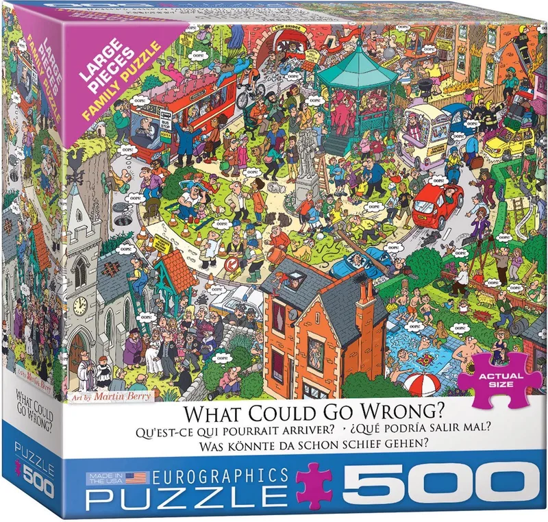 Merkloos Puzzel 500 Stukjes - Wat Kan Er Misgaan? 68x48 cm de Eurographics, édition Multicolore – boîte