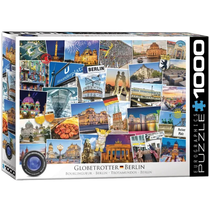Merkloos Puzzel Wereldreiziger Berlijn 1000 stukjes 48x68cm von Eurographics, Ausgabe Mehrfarbig – Schachtel 2 von 2