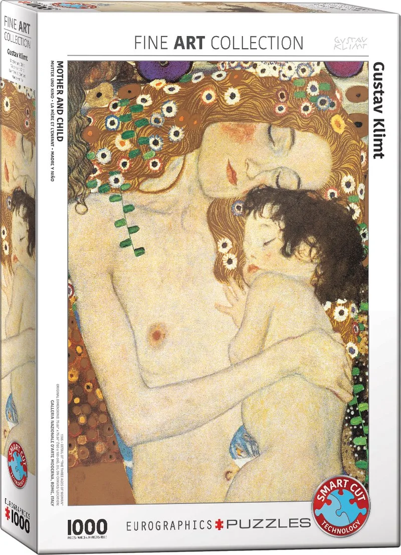 Moeder en Kind [Mutter und Kind] - Gustav Klimt - 1000 stukjes 48×68cm (b×h) - Fine Art Legpuzzel de Eurographics, édition Multicolore – boîte 1 sur 2
