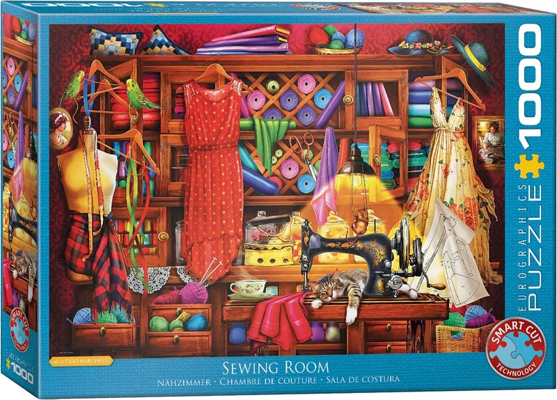 Naaiatelier [Sewing Craft Room] - 1000 stukjes 68×48cm (b×h) - Legpuzzel von Eurographics, Ausgabe Mehrfarbig – Schachtel