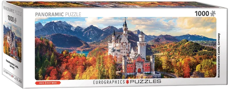 Neuschwanstein Kasteel Panorama puzzel 1000 stukjes van Eurographics, editie Meerkleurig – doos