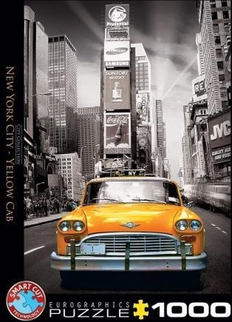 New York City Yellow Cab - 1000 stukjes 48×68cm (b×h) - Legpuzzel van Eurographics, editie Meerkleurig – doos