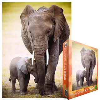Puzzle L'éléphant et l'éléphanteau - 1000 pièces de Eurographics – boîte 1 sur 2