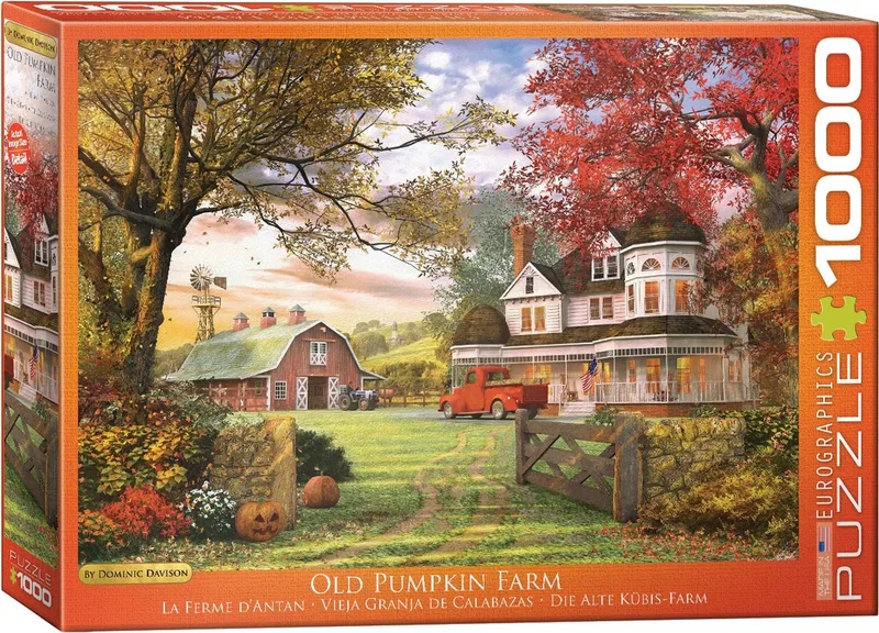 Oude Pompoen Boerderij [Old Pumpkin Farm] - Dominic Davison - 1000 stukjes 68×48cm (b×h) - Legpuzzel van Eurographics, editie Meerkleurig – doos