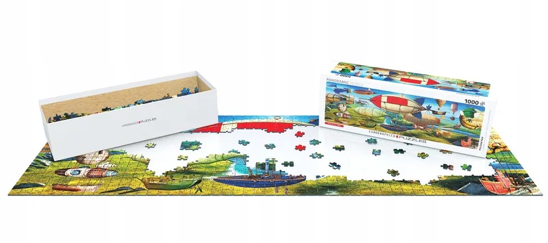 Panoramapuzzel 1000 stukjes - Grote Race ballonnen 96x32cm de Eurographics, édition Multicolore – boîte