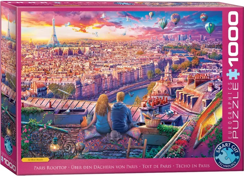 Parijs Dak [Paris Rooftop] - Artbeat Studio - 1000 stukjes 68×48cm (b×h) - Legpuzzel de Eurographics, édition Multicolore – boîte 2 sur 2