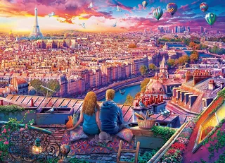 Parijs Dak [Paris Rooftop] - Artbeat Studio - 1000 stukjes 68×48cm (b×h) - Legpuzzel de Eurographics, édition Multicolore – boîte 1 sur 2
