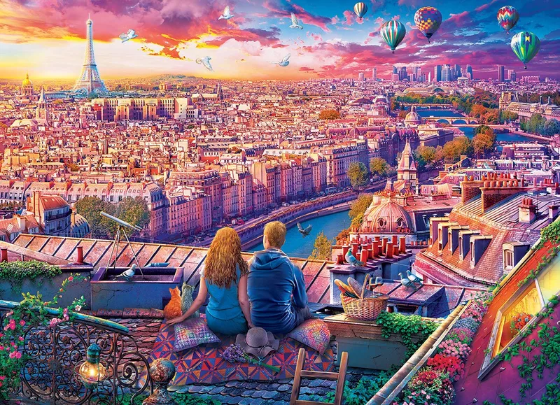 Parijs Dak [Paris Rooftop] - Artbeat Studio - 1000 stukjes 68×48cm (b×h) - Legpuzzel de Eurographics, édition Multicolore – boîte 1 sur 2