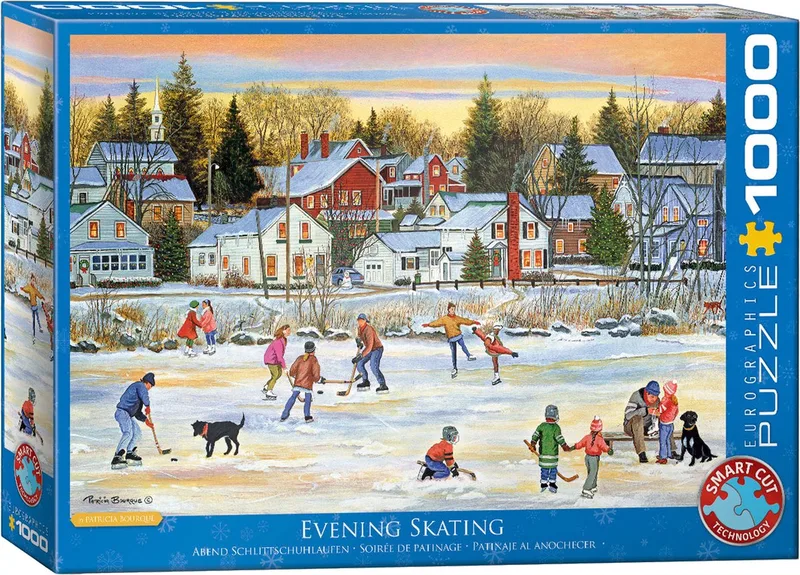 Patricia Bourque: Evening Skating (1000 stukjes) - Puzzel von Eurographics, Ausgabe Mehrfarbig – Schachtel
