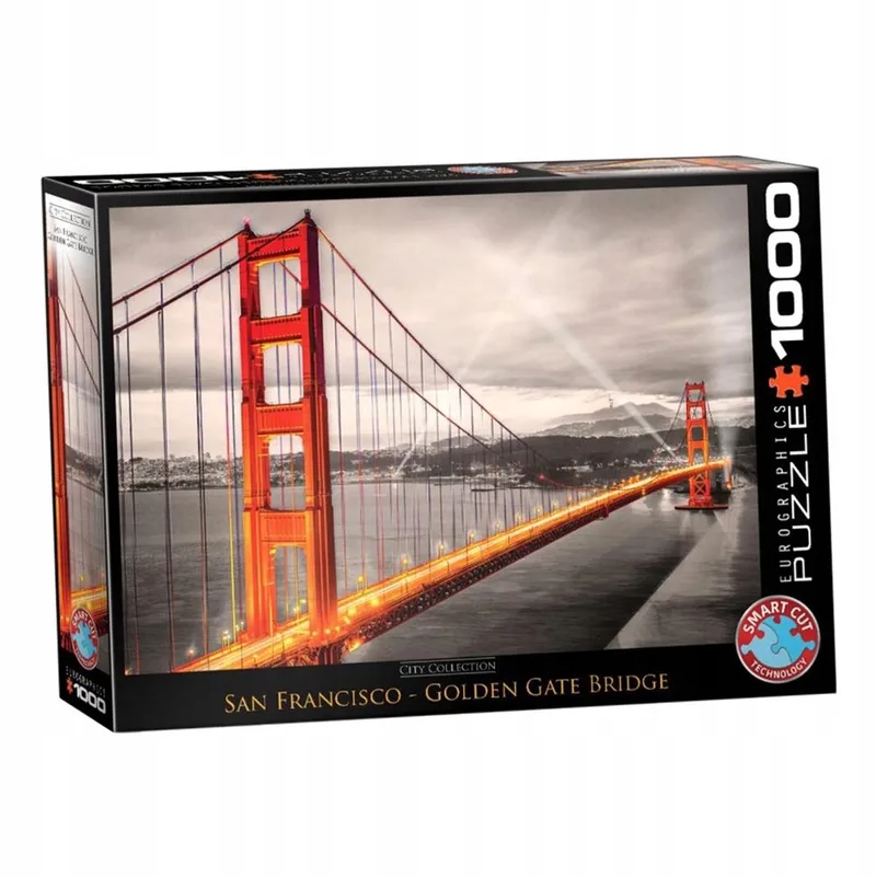 Puzzel 1000 Stukken - Golden Gate Bridge, Stadsgezicht de Eurographics, édition Multicolore – boîte