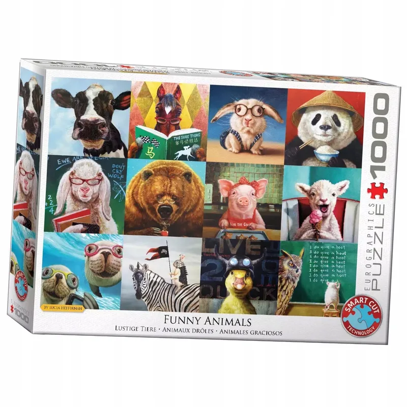 Puzzel 1000 Stukken - Grappige Dieren van Eurographics, editie Meerkleurig – doos