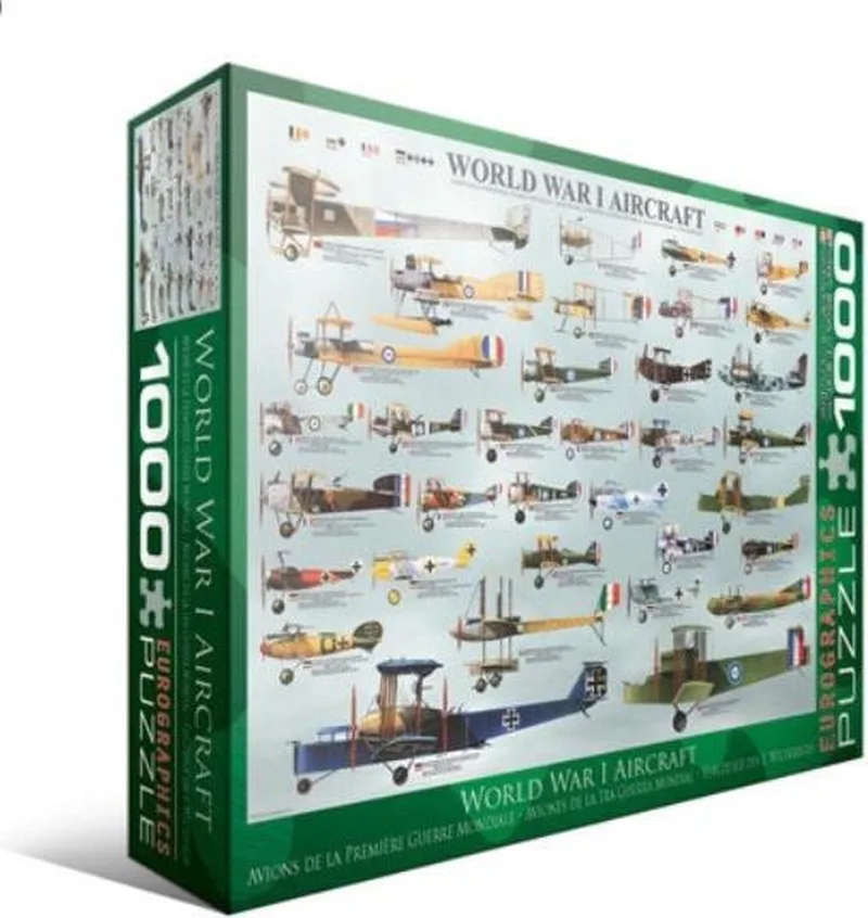 Puzzel 1000 | World War I Aircraft van Eurographics, editie Groen – doos