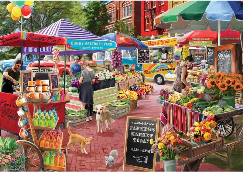 puzzel boerderijmarkt - 104 stukjes educatief karton. de Eurographics, édition Multicolore – boîte