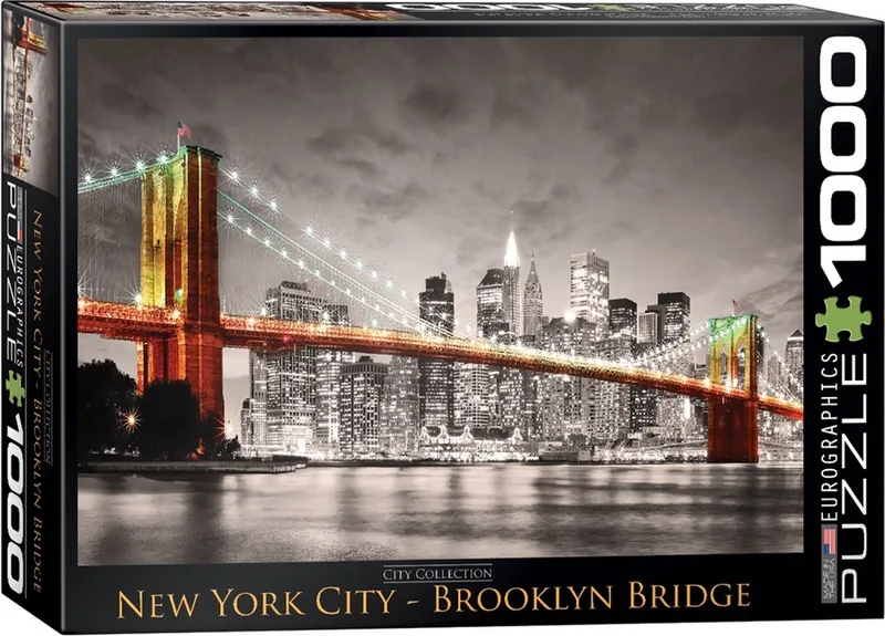 puzzel Brooklyn Bridge New York City - 1000 stukjes legpuzzel. van Eurographics, editie Meerkleurig – doos