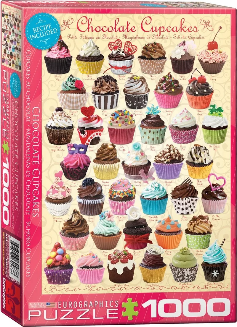 puzzel chocolade cupcakes - 1000 stukjes legpuzzel. van Eurographics, editie Meerkleurig – doos