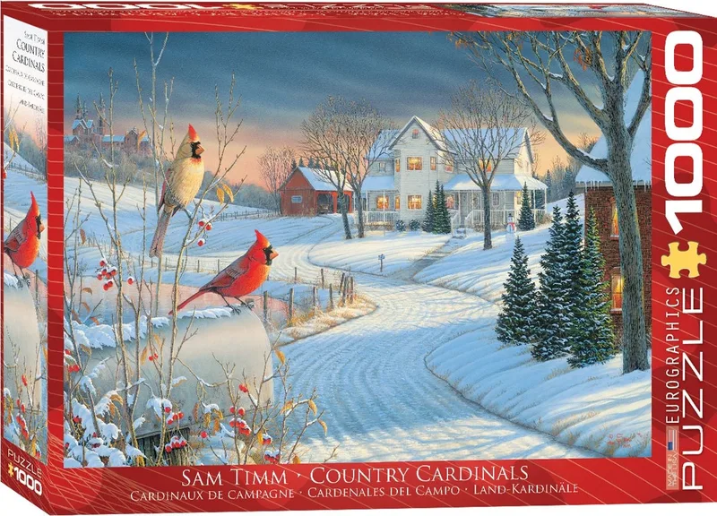 puzzel Country Cardinals - Sam Timm - 1000 stukjes. van Eurographics, editie Rood – doos